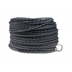 Kolorowy kabel w oplocie skręcany 2x0,75 czaro-biały