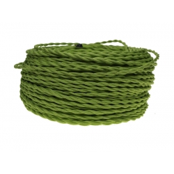 Kolorowy kabel w oplocie skręcany 2x0,75 zielony