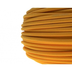 Kolorowy kabel w oplocie 2x0,75 żółty ciepły