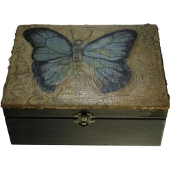 Pudełko ozdobne drewniane MOTYL