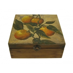 Pudełko ozdobne drewniane ręcznie malowane MANDARYNKI