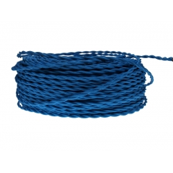 Kolorowy kabel w oplocie skręcany 2x0,75 niebieski