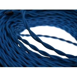 Kolorowy kabel w oplocie skręcany 2x0,75 niebieski